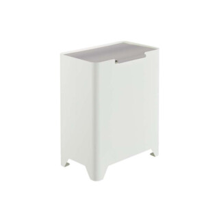 Prosper la poubelle française - Poubelle cuisine de tri sélectif 2x20L avec seaux Blanc Coton/Gris