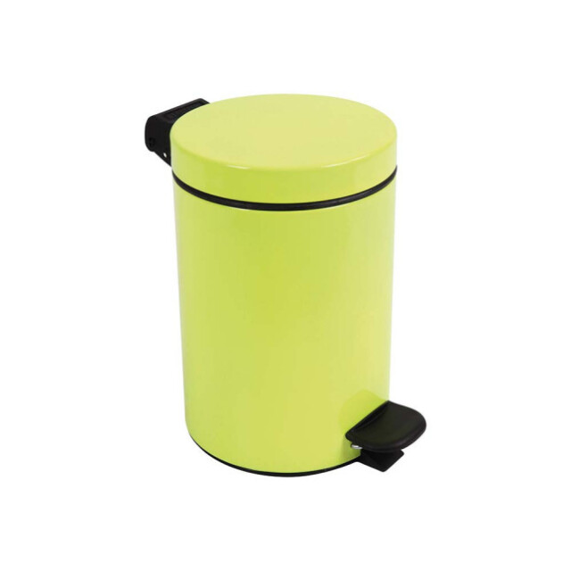 Prosper la poubelle française - Poubelle de salle de bain à pédale 3L Jaune Fluo