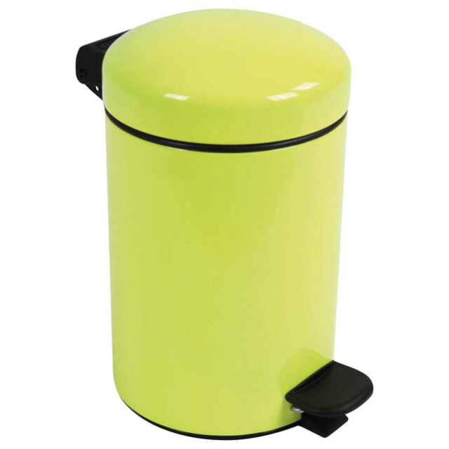 Prosper la poubelle française - Poubelle de salle de bain à pédale 3L Jaune Fluo