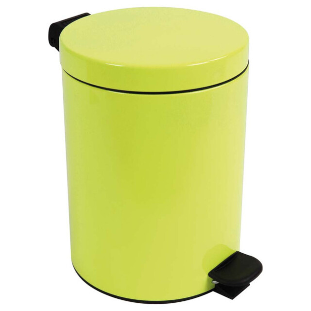 Prosper la poubelle française - Poubelle de salle de bain à pédale 5L Jaune Fluo