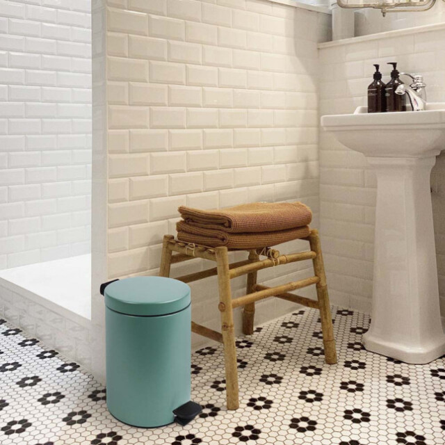Prosper la poubelle française - Poubelle de salle de bain à pédale 5L Vert Natura