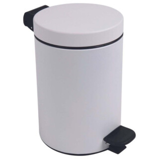 Prosper la poubelle française - Poubelle salle de bain à pédale 3L Blanc Coton