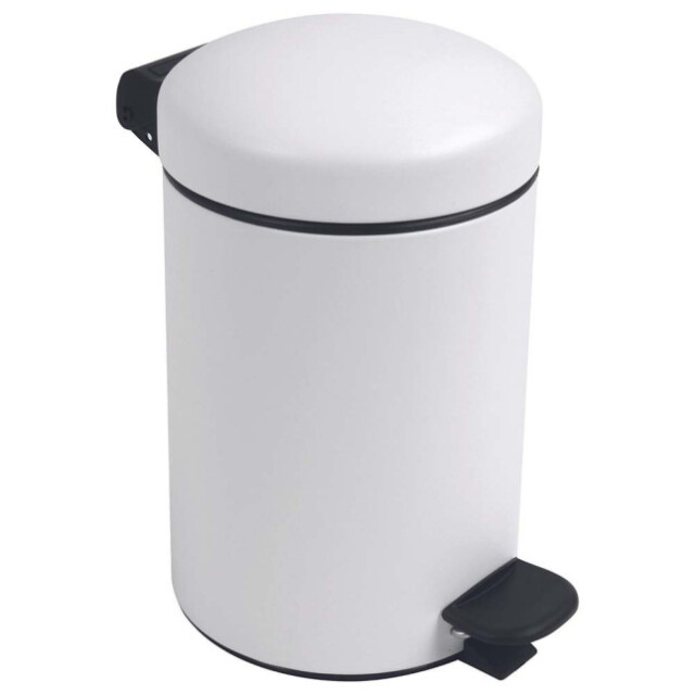 Prosper la poubelle française - Poubelle salle de bain à pédale 3L Blanc Coton