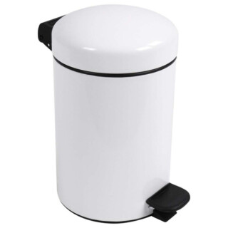 Prosper la poubelle française - Poubelle salle de bain à pédale 3L Blanc Éclat