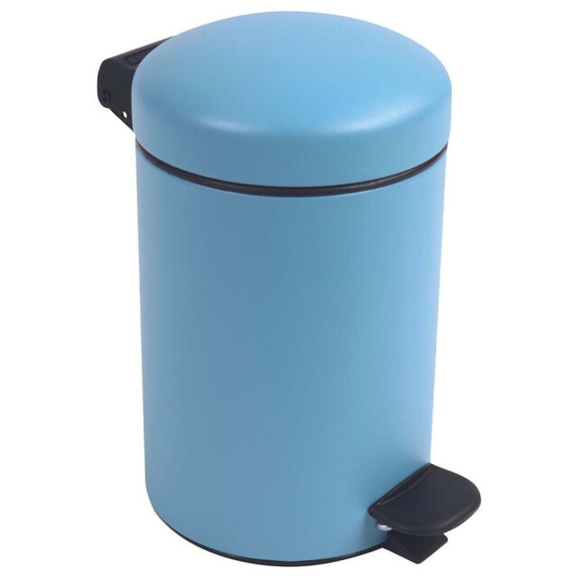 Prosper la poubelle française - Poubelle salle de bain à pédale 3L Bleu Céleste