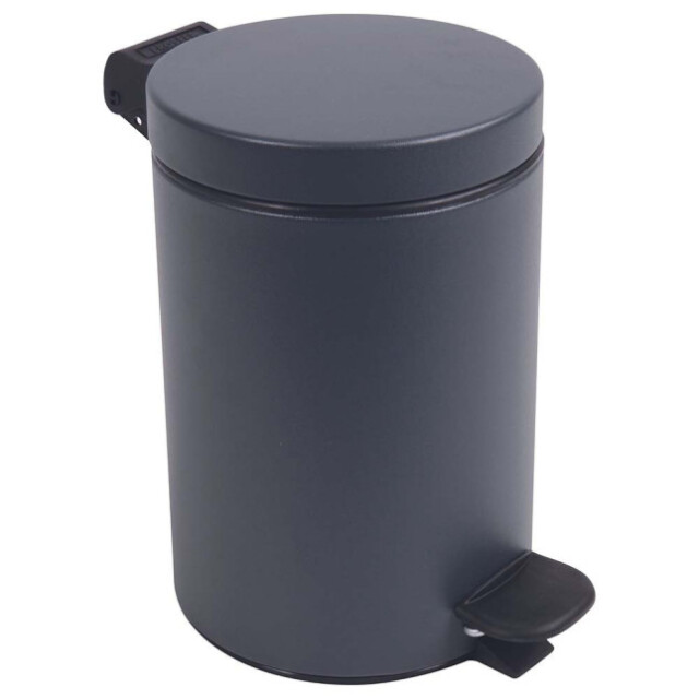 Prosper la poubelle française - Poubelle salle de bain à pédale 3L Gris Anthracite