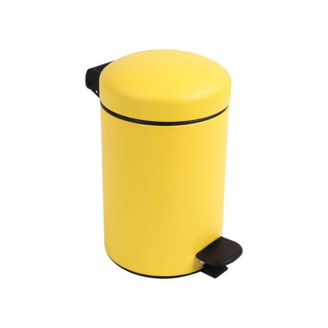 Prosper la poubelle française - Poubelle salle de bain à pédale 3L Jaune Mimosa