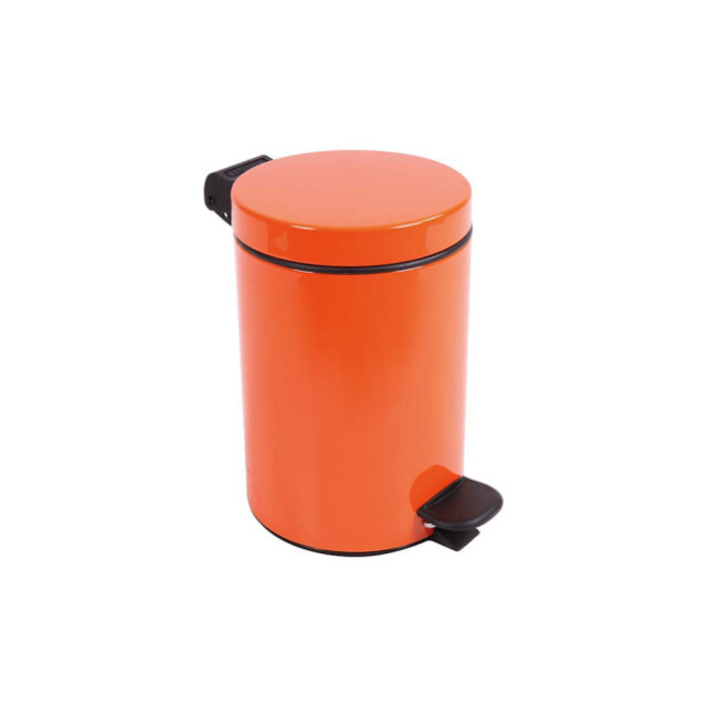 Prosper la poubelle française - Poubelle salle de bain à pédale 3L Orange Clémentine