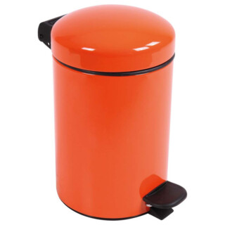 Prosper la poubelle française - Poubelle salle de bain à pédale 3L Orange Clémentine