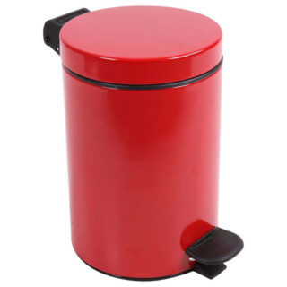 Prosper la poubelle française - Poubelle salle de bain à pédale 3L Rouge Groseille