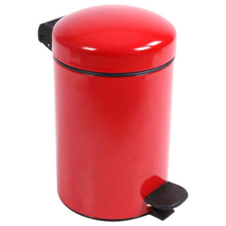 Prosper la poubelle française - Poubelle salle de bain à pédale 3L Rouge Groseille
