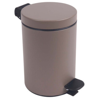 Prosper la poubelle française - Poubelle salle de bain à pédale 3L Taupe