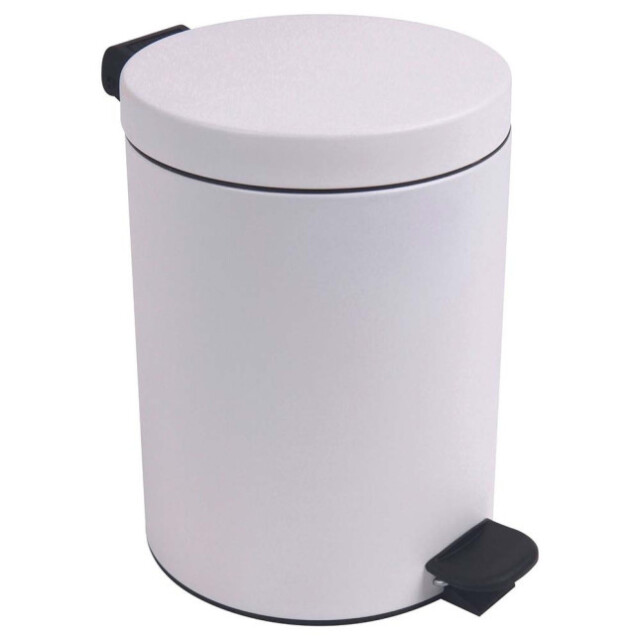 Prosper la poubelle française - Poubelle salle de bain à pédale 5L Blanc Coton