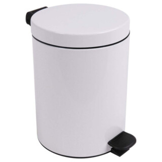 Prosper la poubelle française - Poubelle salle de bain à pédale 5L Blanc Éclat