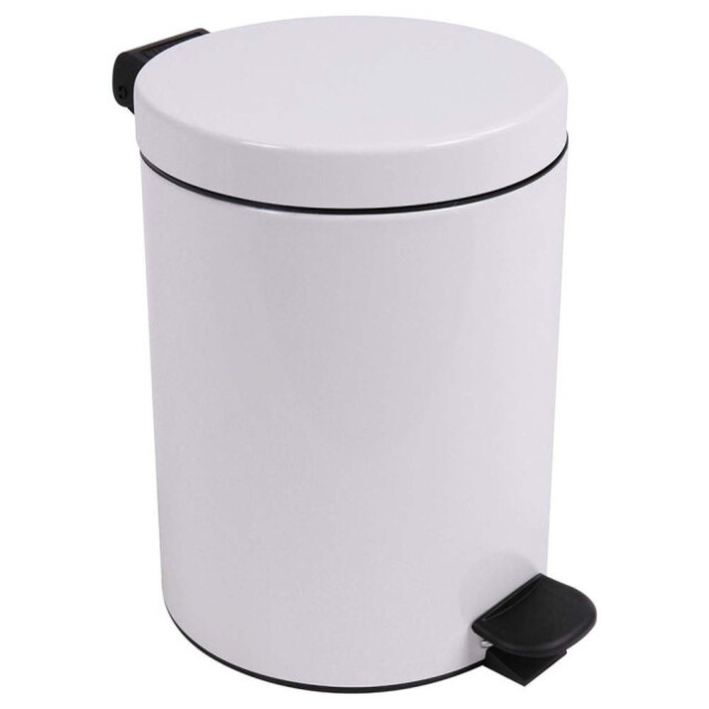 Prosper la poubelle française - Poubelle salle de bain à pédale 5L Blanc Éclat