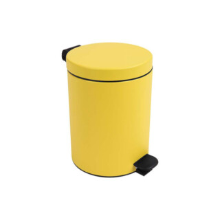 Prosper la poubelle française - Poubelle salle de bain à pédale 5L Jaune Mimosa