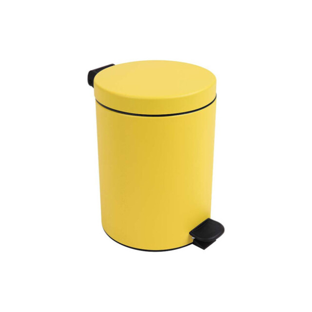 Prosper la poubelle française - Poubelle salle de bain à pédale 5L Jaune Mimosa