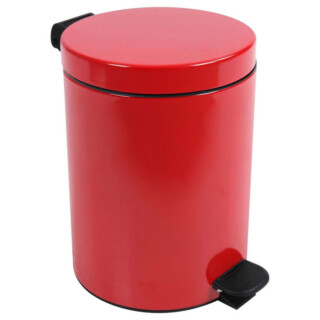 Prosper la poubelle française - Poubelle salle de bain à pédale 5L Rouge Groseille