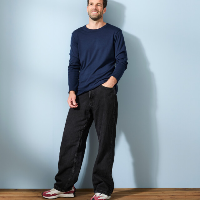 Lemahieu - T-shirt épais 100% Laine Mérinos - Bleu Minuit - Homme