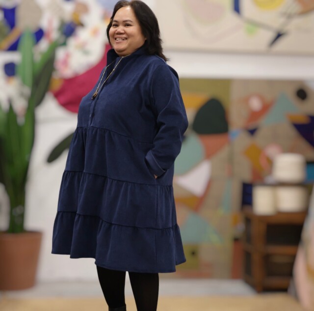 Quintessence - Robe Bella - sergé de viscose grenat