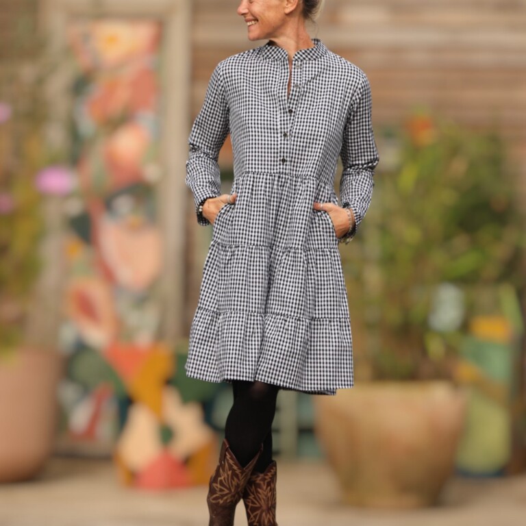 Quintessence - Robe Bella - vichy noir/blanc