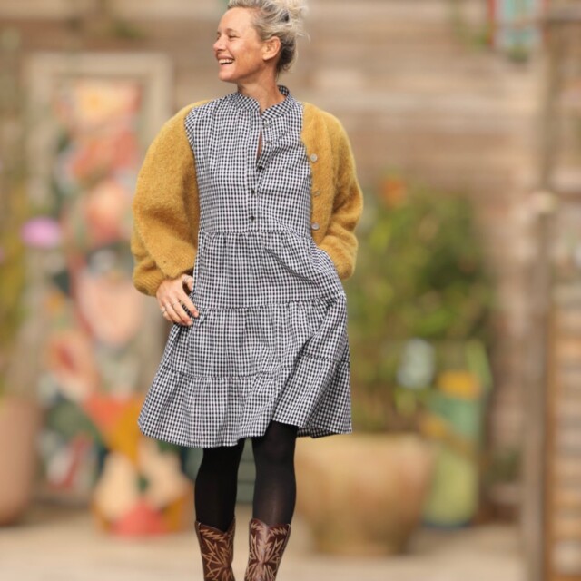 Quintessence - Robe Bella - vichy noir/blanc