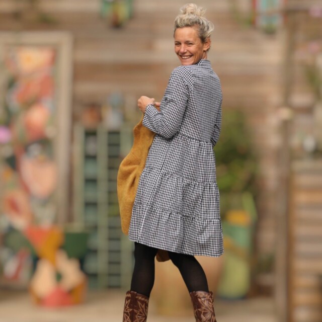 Quintessence - Robe Bella - vichy noir/blanc