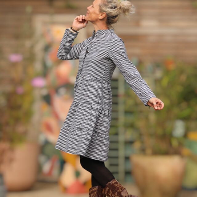 Quintessence - Robe Bella - vichy noir/blanc