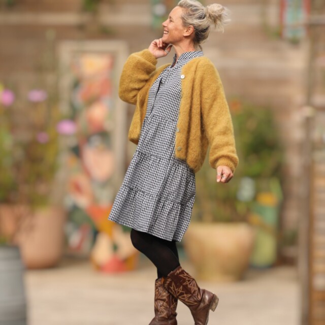 Quintessence - Robe Bella - vichy noir/blanc