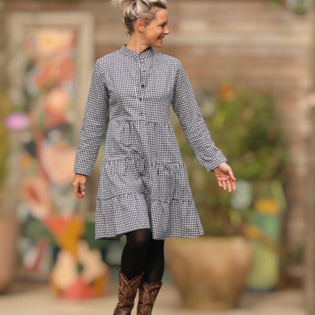 Quintessence - Robe Bella - vichy noir/blanc