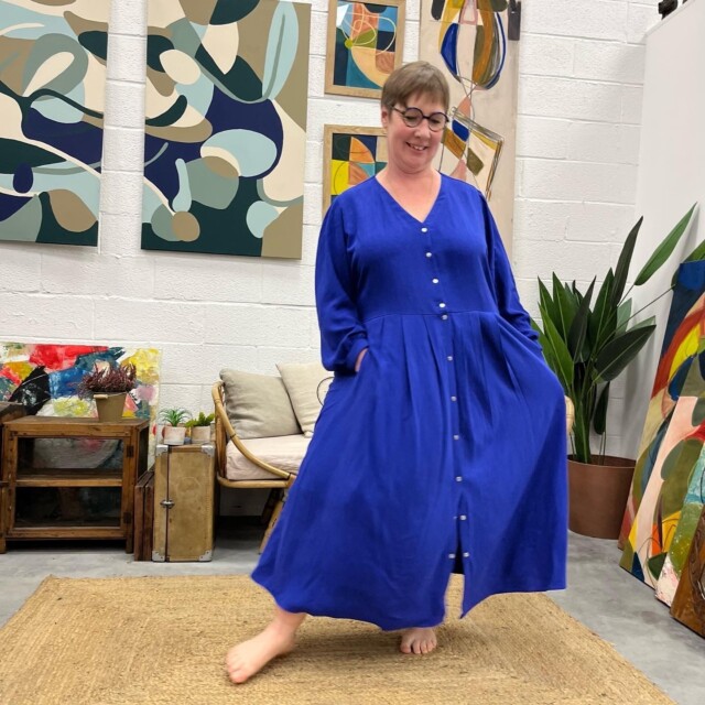 Quintessence - Robe Clémence - coton fleuri menthol