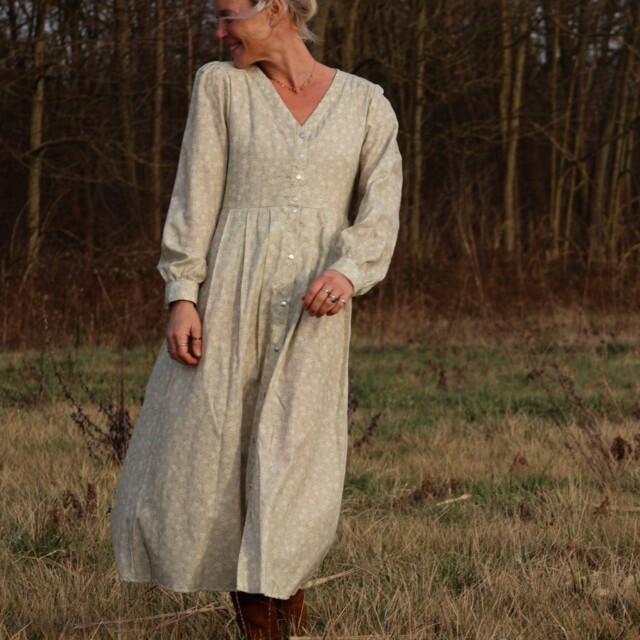 Quintessence - Robe Clémence – coton fleuri menthol