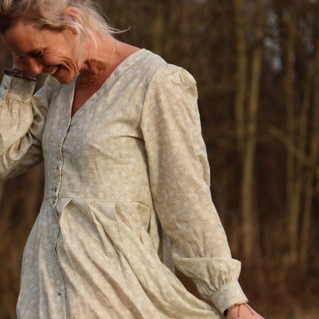 Quintessence - Robe Clémence - coton fleuri menthol