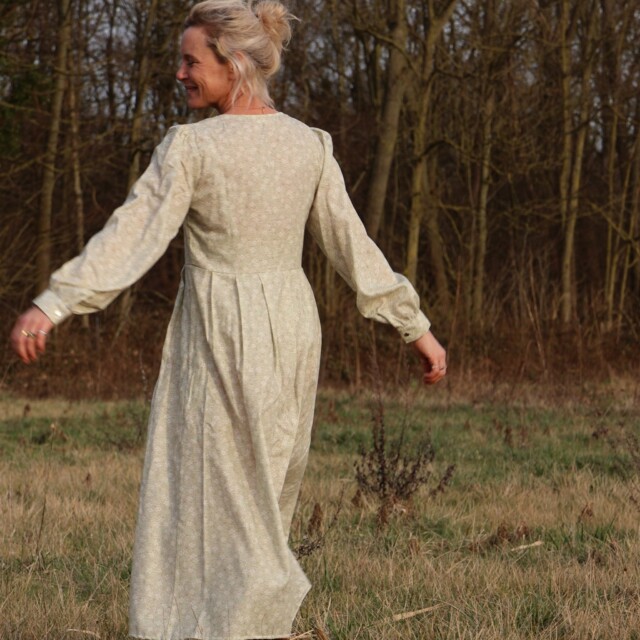 Quintessence - Robe Clémence - coton fleuri menthol