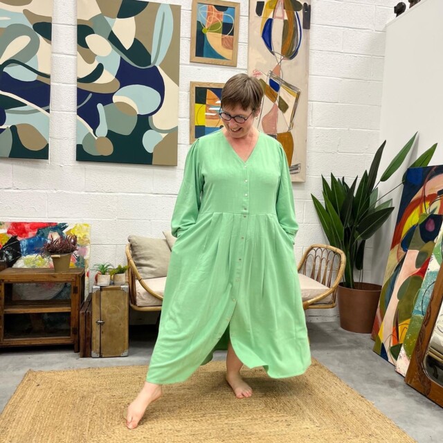 Quintessence - Robe Clémence - coton fleuri menthol