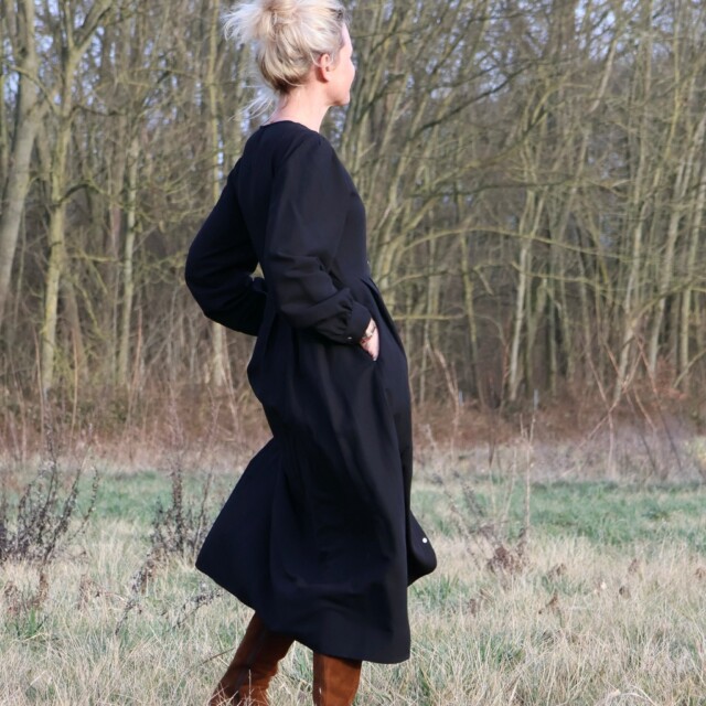 Quintessence - Robe Clémence -  viscose/lin noire