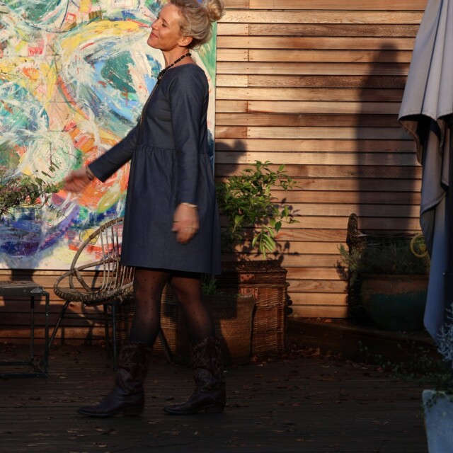 Quintessence - Robe Mia courte - jean bleu