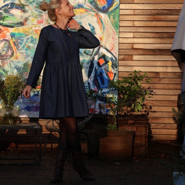 Quintessence - Robe Mia courte - jean bleu