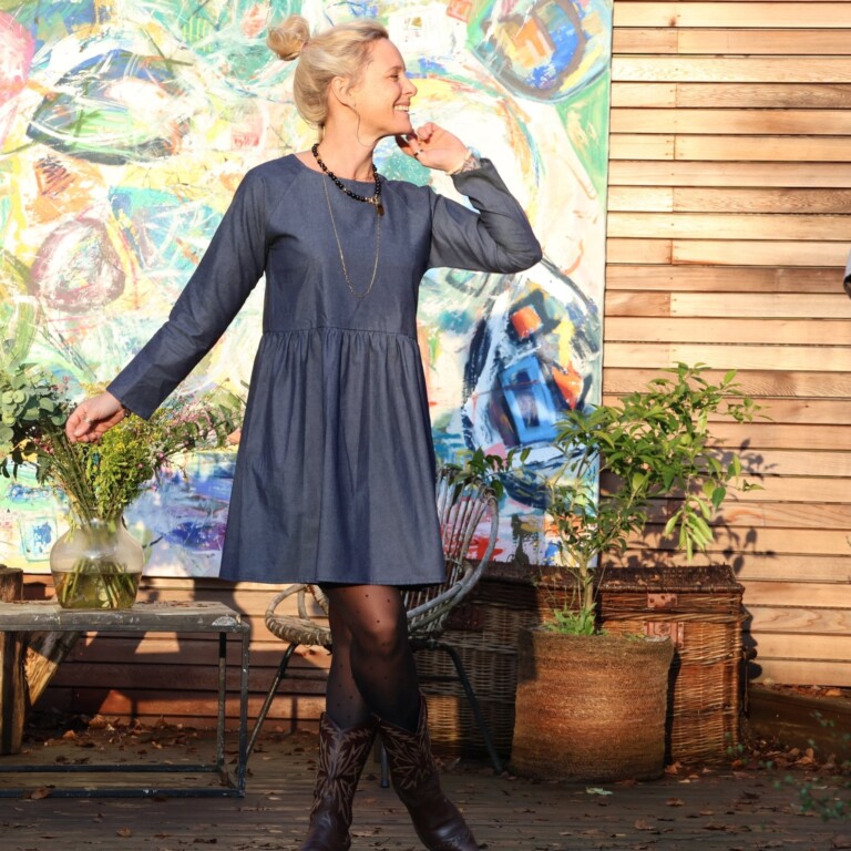 Quintessence - Robe Mia courte - jean bleu