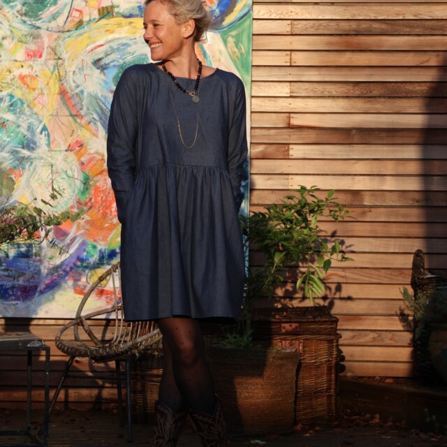 Quintessence - Robe Mia courte - jean bleu