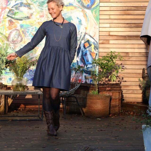 Quintessence - Robe Mia courte - jean bleu