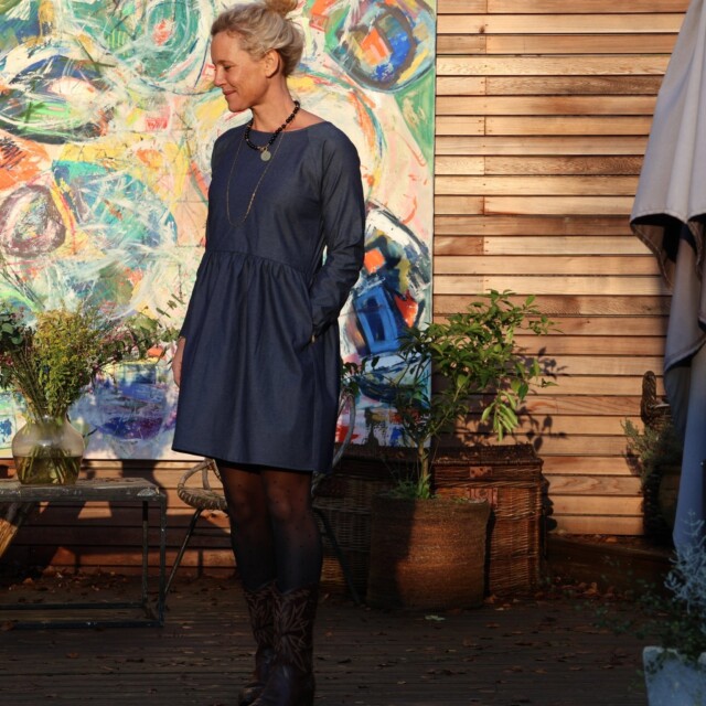 Quintessence - Robe Mia courte - jean bleu