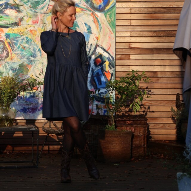 Quintessence - Robe Mia courte - jean bleu