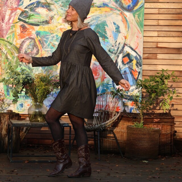 Quintessence - Robe Mia courte - jean noir