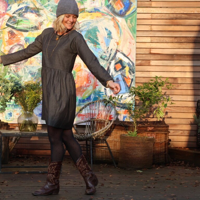 Quintessence - Robe Mia courte - jean noir