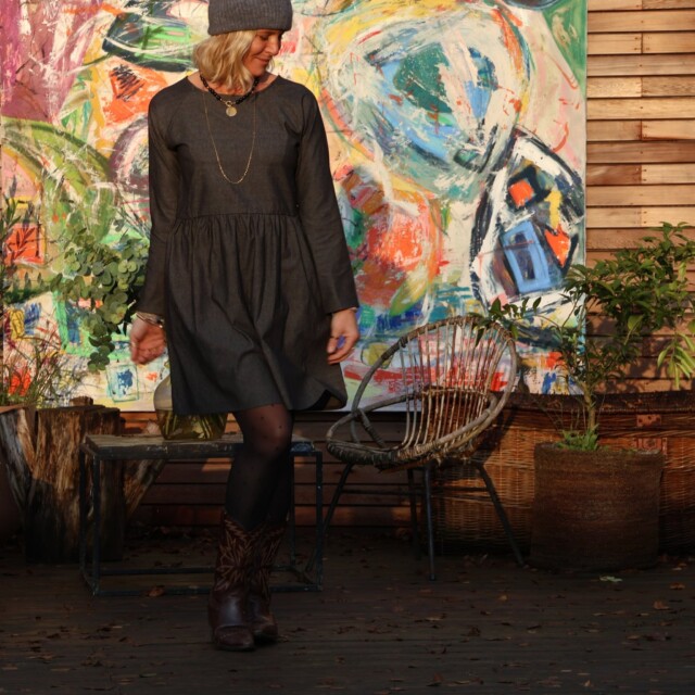 Quintessence - Robe Mia courte - jean noir