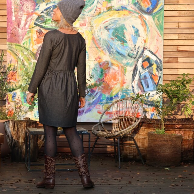 Quintessence - Robe Mia courte - jean noir