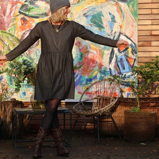 Quintessence - Robe Mia courte - jean noir