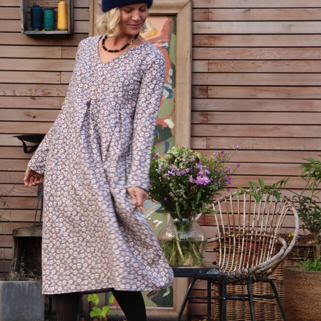 Quintessence - Robe Romane - coton texturé imprimé Mariane