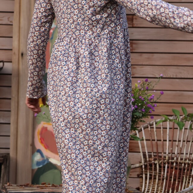 Quintessence - Robe Romane - coton texturé imprimé Mariane